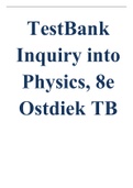 TestBank Inquiry into Physics, 8e Ostdiek TB Inquiry into Physics, 8e Ostdiek 