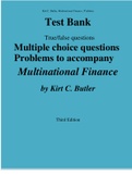 Multinational Finance 3rd Edition Test Bank by Kirt C. Butler