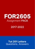 FOR2605 - Assignment Tut201 feedback (Questions & Answers) (2017-2022) 
