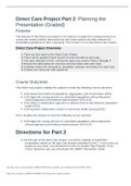 NR 443 Week 5 Check-In: Direct Care Project Part 3: Implementing the Presentation (Graded)