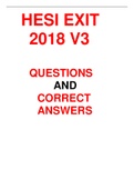 HESI EXIT 2018 V3 QUESTIONS AND CORRECT ANSWERS GRADED A+