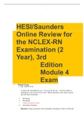 HESI Saunders Online Review for the Nclex-RN Examination 2 Year, 3rd Edition Module 4 Exam