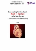 Samenvatting week 1 Viaa Verpleegkunde - Week 1 Het Hart - Alle Latijnse namen, Tentamenaanwijzingen en leerdoelen
