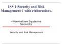 ISS-1-Security and Risk Management-1 with elaborations. 	