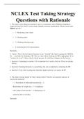 NCLEX Test Taking Strategy (75 Questions and Answers) with Rationale