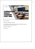 Assignment 3: Curriculum policy changes post 1994 - PowerPoint Presentation