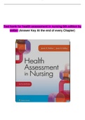 Test bank for health assessment in nursing 6th edition by weber