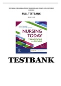TEST BANK FOR NURSING TODAY TRANSITION AND TRENDS 10TH EDITION BY ZERWEKH All chapters