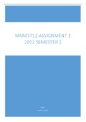 MNM3712 ASSIGNMENT 1 SEMESTER 2 OF 2022