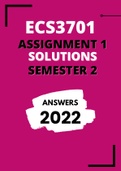 ECS3701 Assignment 1 Semester 2 (2022) 