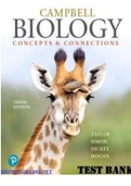 TEST BANK for Campbell Biology Concepts & Connections, 10th Edition By Martha Taylor, Eric Simon, Jean Dickey, Kelly Hogan. (All 38 Chapters Q&A). 