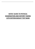Test Bank Bates’ Guide to Physical Examination and History Taking 13th Edition Bickley