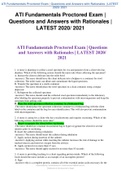 ATI Fundamentals Proctored Exam  Questions and Answers with Rationales  LATEST 2020-2021