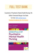 Essentials of Psychiatric Mental Health Nursing 7th Edition Townsend Morgan Test Bank