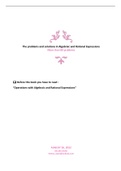 The problems and solutions in Algebraic and Rational Expressions
