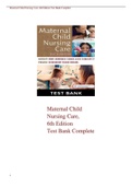 Test Bank For Maternal Child Nursing Care 6th Edition Test bank  Complete
