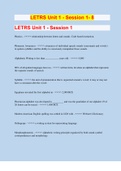 LETRS Unit 1 - Session 1- 8 | Verified | 100% Correct Answers
