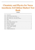 Test Bank for Chemistry and Physics for Nurse Anesthesia 3rd Edition Shubert  / All Chapters 1-13 / Full Complete 2022 - 2023