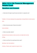 WGU C214 OA Financial Management Retake Exam Questions and Answers/ Guaranteed A+/Latest Update