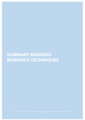 Summary Business Research Techniques for pre-master (BRT)