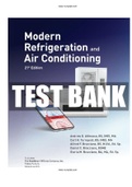 Modern Refrigeration and Air Conditioning 21st Edition Althouse Test Bank ISBN-13 ‏ : ‎9781635638776  |Complete Test Bank | ALL CHAPTERS.