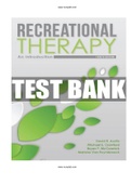 Recreational Therapy An Introduction 4th Edition Austin Test Bank |COMPLETE TEST BANK | Guide A+.
