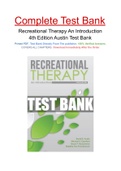 Recreational Therapy An Introduction 4th Edition Austin Test Bank