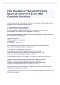 Past Questions From ACHE's Board of Governors Exam with complete solutions.