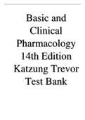 Test Bank For Basic and Clinical Pharmacology 14th Edition by Bertram G. Katzung / Medical, 9781259641152, Chapter 1-66 Complete Guide