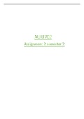 AUI3702 ASSIGNMENT 2 SEMESTER 2 2022