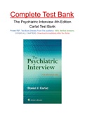 The Psychiatric Interview 4th Edition Carlat Test Bank