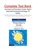 Test bank for Prescriber's Guide: Stahl's Essential Psychopharmacology 7th Edition