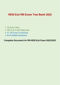 HESI Exit RN Exam Test Bank 2022 15 Exam Sets; 750 Q & A with Rationale; V1-V6 Exam Combined; All Possible Questions