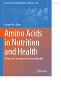 Amino Acids in Nutrition and Health Amino acids in systems function and health.