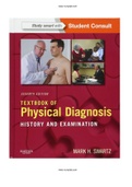 Textbook of Physical Diagnosis History and Examination 7th Edition Swartz Test Bank |Complete Guide A+|Instant download.