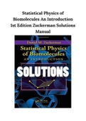 Statistical Physics of Biomolecules An Introduction 1st Edition Zuckerman Solutions Manual