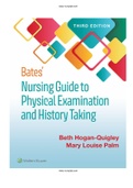 Test Bank for Bates' Nursing Guide to Physical Examination and History Taking 3rd third Edition Hogan-Quigley Palm |Complete Guide A+|Instant download.