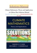 Climate Mathematics Theory and Applications 1st Edition Shen Solutions Manual Printed Pdf , 100% Verified Answers , Download Immediately After The Order.