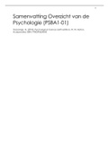 Samenvatting  Overzicht van de Psychologie (PSBA1-01), 'Psychological Science' (Gazzaniga, sixth edition), ISBN: 9780393624045 