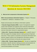 WGU C724 Information Systems Management Questions and Answers (2022/2023) (Verified Answers by Expert)