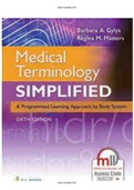 Medical Terminology Simplified 6th Edition Gylys Test Bank