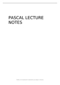 PASCAL LECTURE NOTES