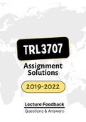 TRL3707 - Assignment Tut201 feedback (Questions & Answers) (2019-2022)