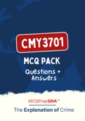 CMY3701 - MCQ ExamPACK (Multiple Choice Questions and ANSWERS for 2018-2021)