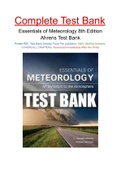 Test Bank Essentials of Meteorology An Invitation to the Atmosphere, 8th Edition C. Donald Ahrens