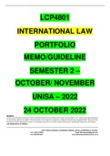 LCP4801 PORTFOLIO MEMO - SEMESTER 2 - 2022 - OCT./NOV. - UNISA (DETAILED FOOTNOTES AND A BIBLIOGRAPHY) ️️️️️