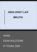 2022 OCTOEBER EXAM- Insolvency Law (MRL3701)