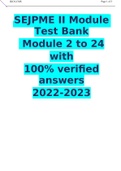 SEJPME II Module Test Bank Module 2 to 24 with 100% verified answers 2022-2023 