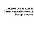 LSK3701   Online examination Scientific literacy 1.3.2. Technological literacy LESSON PLAN Working memory Design process skill Learner activity.