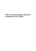 C963 A0 American Politics and the US Constitution Q&A Latest Update  &  C963 AO Objective Assessment Superset Lesson Quizzes and Unit Tests Latest Updated 2022.